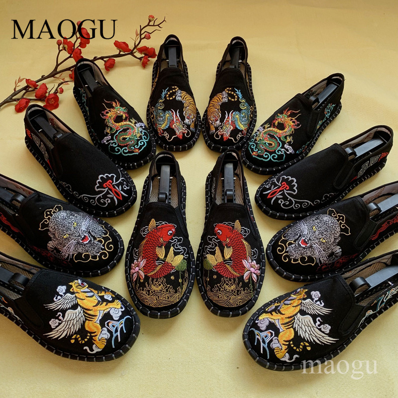 Espadrille Slip On - Sepatu Slip-On Bordir Gaya Cina Unisex,