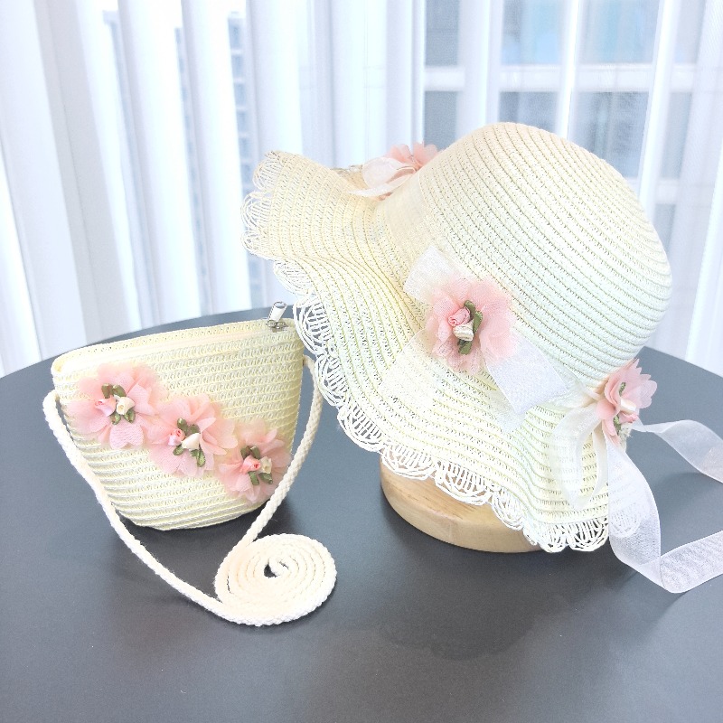 Bucket Hat Straw - Topi Jerami 2 Buah untuk Anak