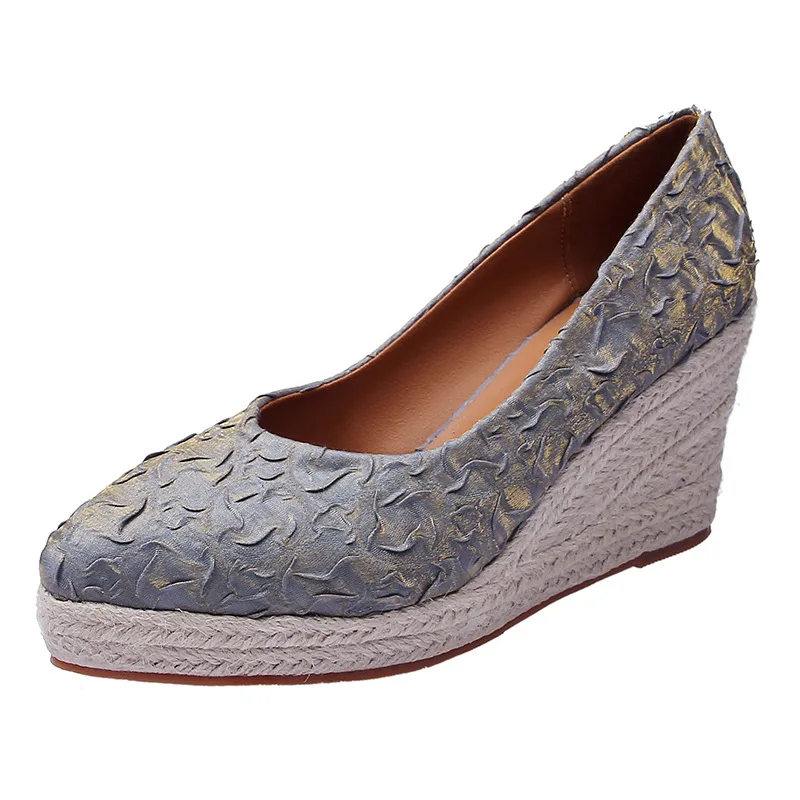 Sepatu Wedge Platform Motif Bu - Espadrille Slip On ulasan dan harga