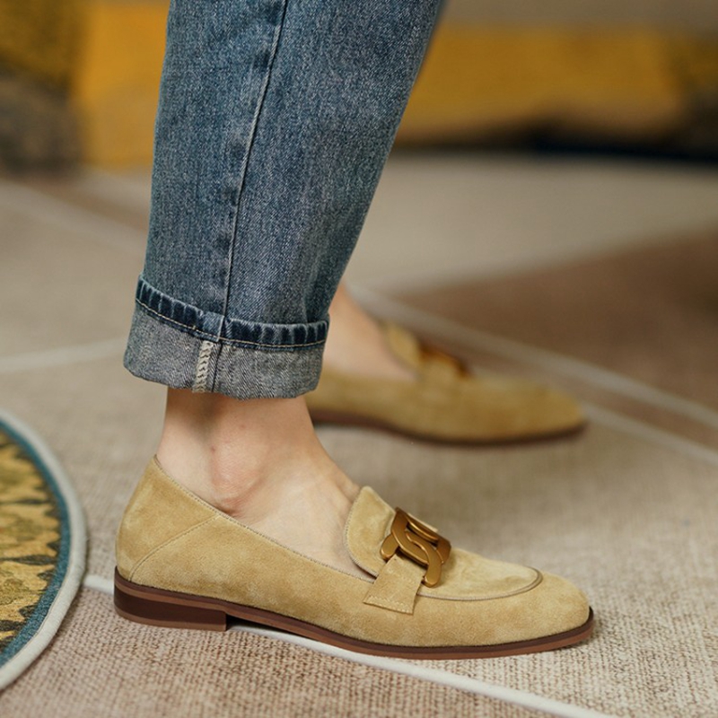 Sepatu Wanita Hak Rendah Musim - Casual Sandal Leather ulasan dan harga