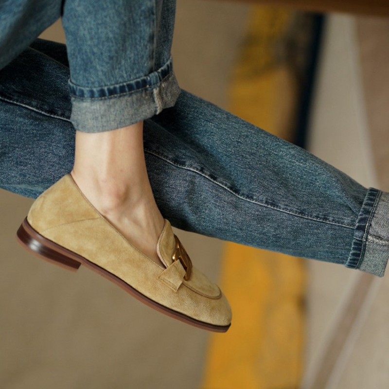 Sepatu Wanita Hak Rendah Musim - Casual Sandal Leather ulasan dan harga