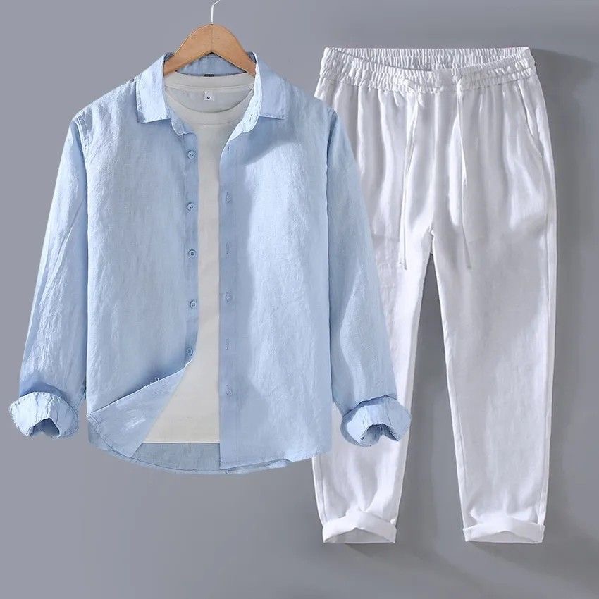 Kemeja Pria Lengan Panjang Kas - Linen Shirt Breathable ulasan dan harga