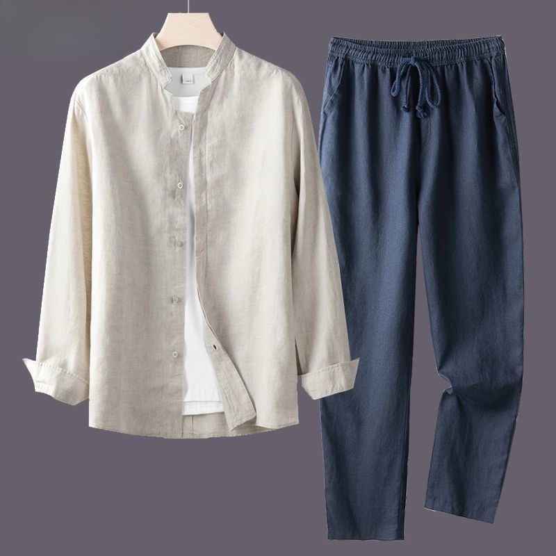 Kemeja Putih Lengan Panjang Da - Linen Shirt Breathable ulasan dan harga