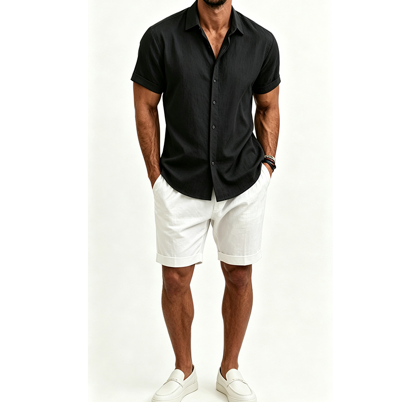 Setelan Kemeja dan Celana Pend - Linen Shirt Breathable ulasan dan harga