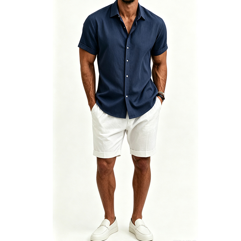 Setelan Kemeja dan Celana Pend - Linen Shirt Breathable ulasan dan harga